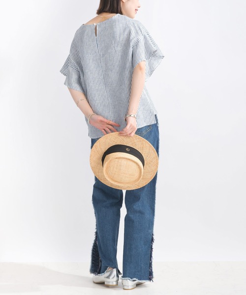 PICCIN(ピッチン)の「フレンチリネンブラウス(シャツ/ブラウス・レディース・オフホワイト/ブラック/グレイッシュベージュ/カーキ/ブルー系その他・M/L)」の13枚目の写真