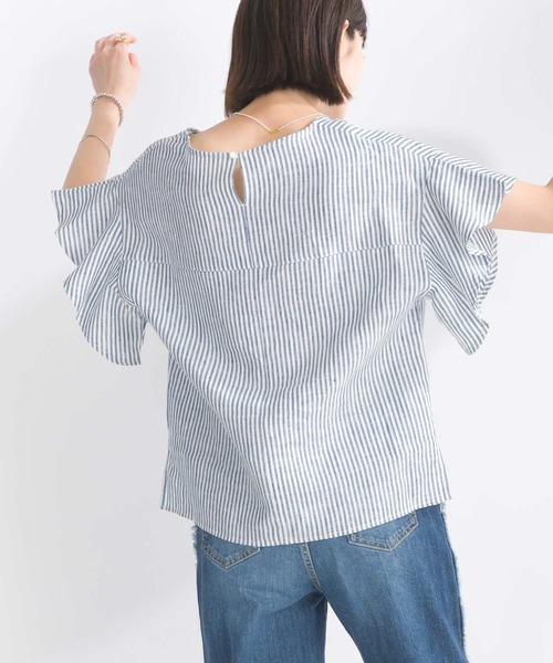 PICCIN(ピッチン)の「フレンチリネンブラウス(シャツ/ブラウス・レディース・オフホワイト/ブラック/グレイッシュベージュ/カーキ/ブルー系その他・M/L)」の8枚目の写真