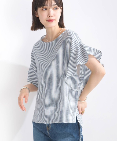 PICCIN(ピッチン)の「フレンチリネンブラウス(シャツ/ブラウス・レディース・オフホワイト/ブラック/グレイッシュベージュ/カーキ/ブルー系その他・M/L)」の7枚目の写真