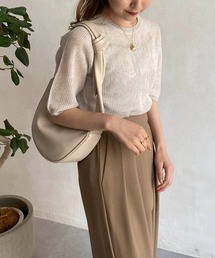 CAPRICIEUX LE'MAGE | シアーリブハーフスリーブプルオーバー(ニット/セーター)