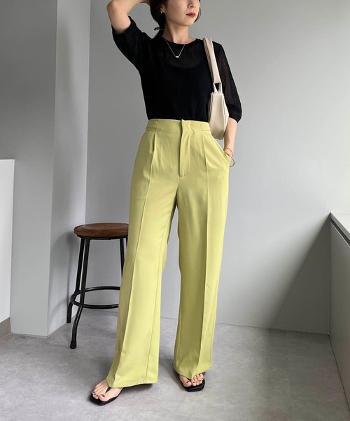 CAPRICIEUX LE'MAGE（カプリシューレマージュ）の「シアーリブハーフスリーブプルオーバー（ニット/セーター・レディース・ホワイト系その他/ブラック/ベージュ/グリーン・FREE）」の16枚目の写真