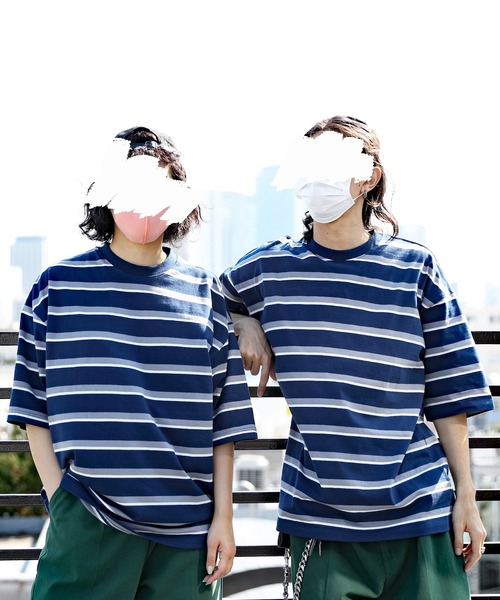 8(eight)(エイト)の「レトロボーダーTシャツ(Tシャツ/カットソー・メンズ・ホワイト系その他/ホワイト系その他2/ネイビー系/サックスブルー/グレイッシュベージュ/グリーン系その他2/ライトグレー/グリーン系その他・X-LARGE/LARGE/MEDIUM)」の8枚目の写真