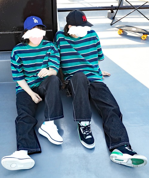 8(eight)(エイト)の「レトロボーダーTシャツ(Tシャツ/カットソー・メンズ・ホワイト系その他/ホワイト系その他2/ネイビー系/サックスブルー/グレイッシュベージュ/グリーン系その他2/ライトグレー/グリーン系その他・X-LARGE/LARGE/MEDIUM)」の12枚目の写真