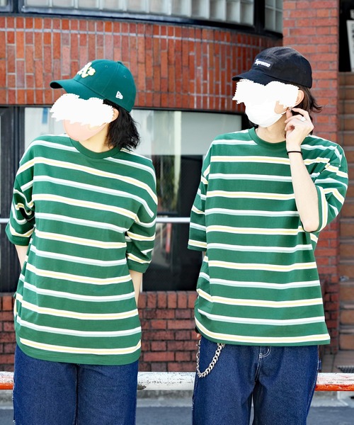 8(eight)(エイト)の「レトロボーダーTシャツ(Tシャツ/カットソー・メンズ・ホワイト系その他/ホワイト系その他2/ネイビー系/サックスブルー/グレイッシュベージュ/グリーン系その他2/ライトグレー/グリーン系その他・X-LARGE/LARGE/MEDIUM)」の20枚目の写真