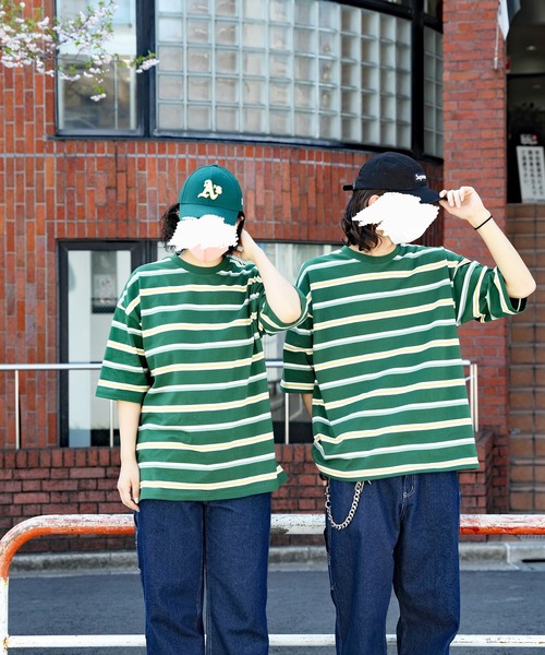 8(eight)(エイト)の「レトロボーダーTシャツ(Tシャツ/カットソー・メンズ・ホワイト系その他/ホワイト系その他2/ネイビー系/サックスブルー/グレイッシュベージュ/グリーン系その他2/ライトグレー/グリーン系その他・X-LARGE/LARGE/MEDIUM)」の21枚目の写真