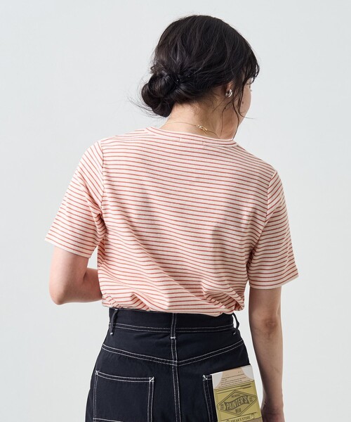 「FREAK'S STORE」 「AMERICANA」半袖カットソー フリ- ネイビー レディース FREAK'S STORE（フリークスストア）の「ボーダーBIG半袖Tシャツ