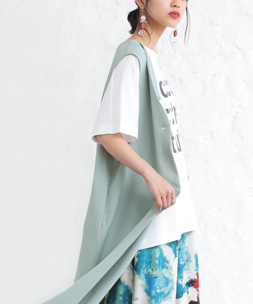 n'OrLABEL（ノアールレーベル）の「【廃盤】『ロングジレ』（ベスト・レディース・ブラック/グレイッシュブルー/ベージュ・FREE）」の12枚目の写真