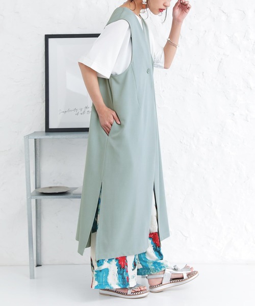 n'OrLABEL（ノアールレーベル）の「【廃盤】『ロングジレ』（ベスト・レディース・ブラック/グレイッシュブルー/ベージュ・FREE）」の10枚目の写真