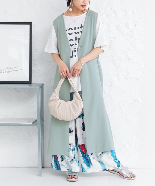 n'OrLABEL（ノアールレーベル）の「【廃盤】『ロングジレ』（ベスト・レディース・ブラック/グレイッシュブルー/ベージュ・FREE）」の8枚目の写真