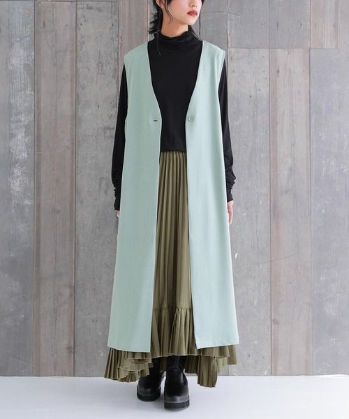 n'OrLABEL（ノアールレーベル）の「【廃盤】『ロングジレ』（ベスト・レディース・ブラック/グレイッシュブルー/ベージュ・FREE）」の6枚目の写真