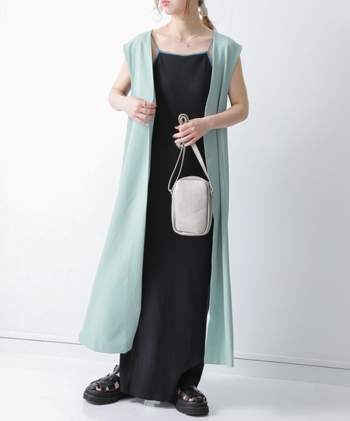 n'OrLABEL（ノアールレーベル）の「【廃盤】『ロングジレ』（ベスト・レディース・ブラック/グレイッシュブルー/ベージュ・FREE）」の20枚目の写真