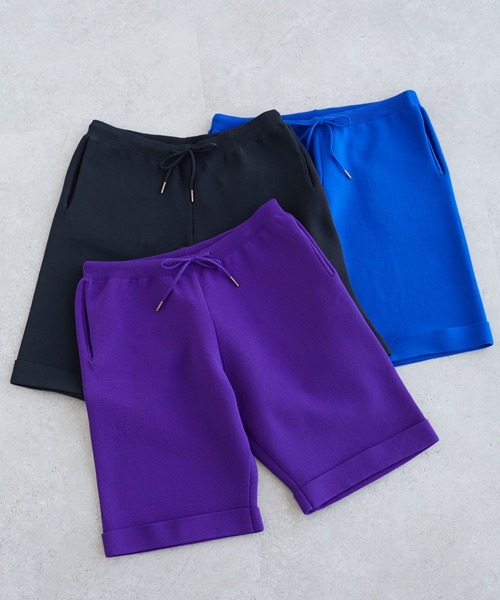CRAFT STANDARD BOUTIQUE(クラフトスタンダードブティック)の「ライトニットミラノリブショーツ *(その他パンツ・メンズ・ブラック/ブルー/パープル・M/LL/L)」の3枚目の写真