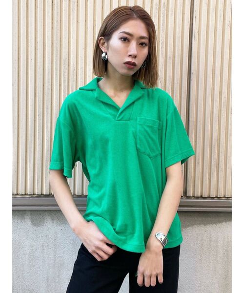 EMODA（エモダ）の「テリーポロTシャツ（ポロシャツ・レディース・ブラック/イエロー/グリーン/その他・FREE）」の7枚目の写真