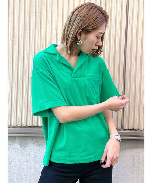 EMODA（エモダ）の「テリーポロTシャツ（ポロシャツ・レディース・ブラック/イエロー/グリーン/その他・FREE）」の8枚目の写真