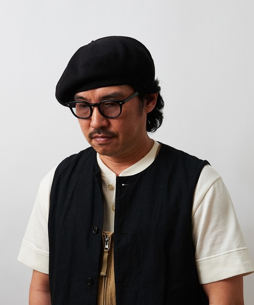 ANCHOR(アンカー)の「QUARTER GALLERY リネンニットベレー(ニットキャップ/ビーニー・メンズ・ブラック/ベージュ/ネイビー/ブラウン/マスタード・FREE)」の2枚目の写真