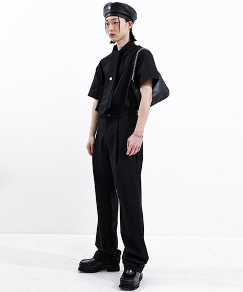 BASIC COTTON(ベーシックコットン)の「A'GEM/9 × .kom『BASIC COTTON/ベーシックコットン』TIE HALF SHIRT/タイハーフ シャツ 半袖(Tシャツ/カットソー・メンズ・ホワイト/ブラック・FREE)」の13枚目の写真