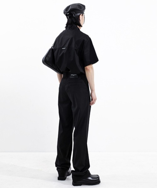 BASIC COTTON(ベーシックコットン)の「A'GEM/9 × .kom『BASIC COTTON/ベーシックコットン』TIE HALF SHIRT/タイハーフ シャツ 半袖(Tシャツ/カットソー・メンズ・ホワイト/ブラック・FREE)」の6枚目の写真