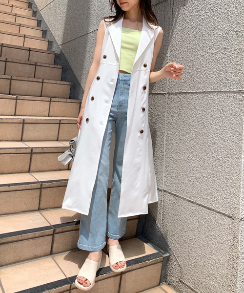 OLIVE des OLIVE（オリーブデオリーブ）の「トレンチジレワンピース（ワンピース・レディース・ネイビー/オフホワイト・FREE）」の10枚目の写真