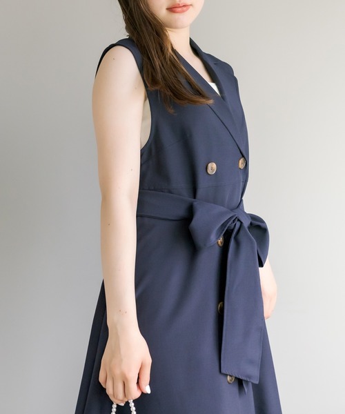 OLIVE des OLIVE（オリーブデオリーブ）の「トレンチジレワンピース（ワンピース・レディース・ネイビー/オフホワイト・FREE）」の16枚目の写真