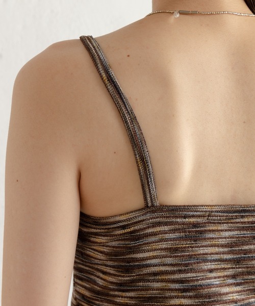 Kastane（カスタネ）の「【SETUP対応】カップ付きグラデボーダージャガードキャミ（キャミソール・レディース・ブラウン/グリーン・FREE）」の13枚目の写真