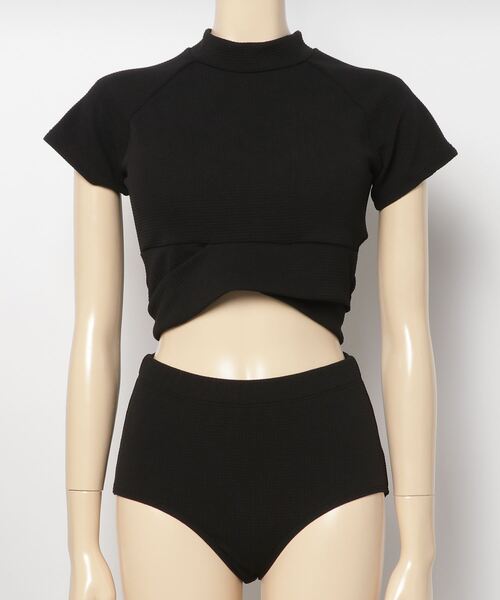 gossip！ロサンゼルス（ゴシップロサンゼルス）の「タンキニ　クロスデザイン　ハイウエストビキニ（水着・レディース・ブラック・S/M）」の6枚目の写真