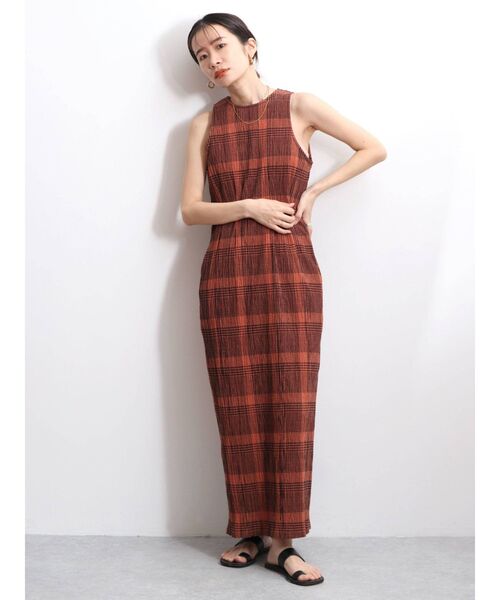 Ungrid（アングリッド）の「チェックフィットノースリワンピース（ワンピース・レディース・ブラック/ダークオレンジ・SMALL/MEDIUM）」の8枚目の写真