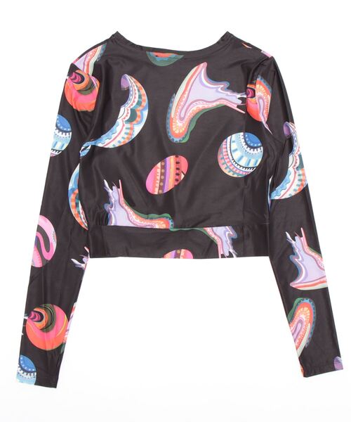 デシグアル Desigual ファンタジー クロップド Tシャツ （グレー/ブラック） デシグアル Desigual ファンタジー クロップド Tシャツ （グレー