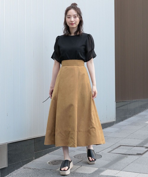 ピーチタックフレアスカート347133