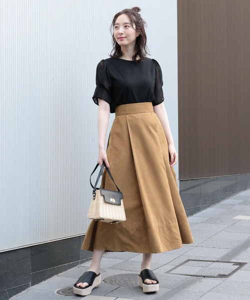 ピーチタックフレアスカート347133