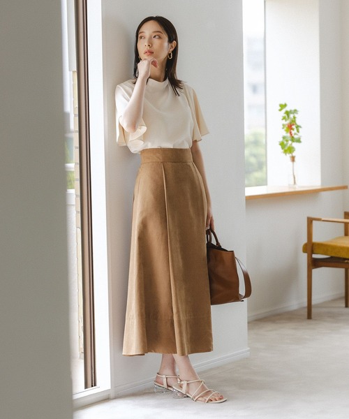 Andemiu(アンデミュウ)の「ピーチタックフレアスカート347133(スカート・レディース・ホワイト/グレー/ベージュ・FREE)」の6枚目の写真