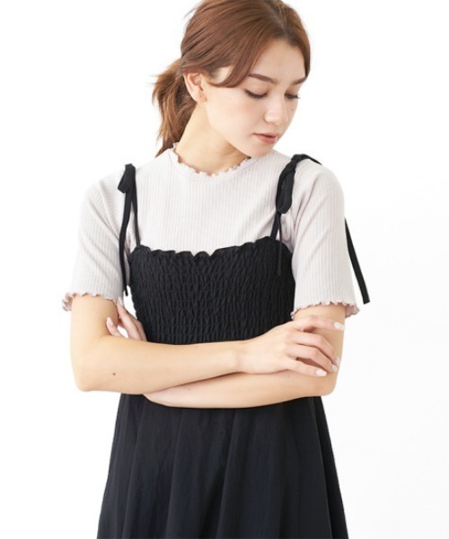 flower(フラワー)の「シンプルメロウトップス(Tシャツ/カットソー・レディース・ブラウン/アイボリー/ベージュ・FREE)」の3枚目の写真