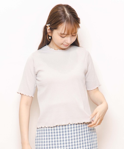 flower(フラワー)の「シンプルメロウトップス(Tシャツ/カットソー・レディース・ブラウン/アイボリー/ベージュ・FREE)」の8枚目の写真