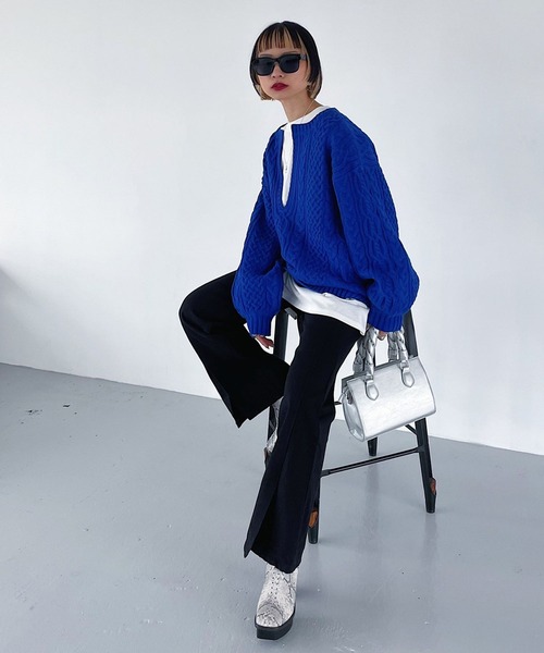 PAGEBOY（ページボーイ）の「ヘビーソールスタッズブーツ（ブーツ・レディース・パイソン/ブラック/ターコイズブルー・L/M）」の8枚目の写真