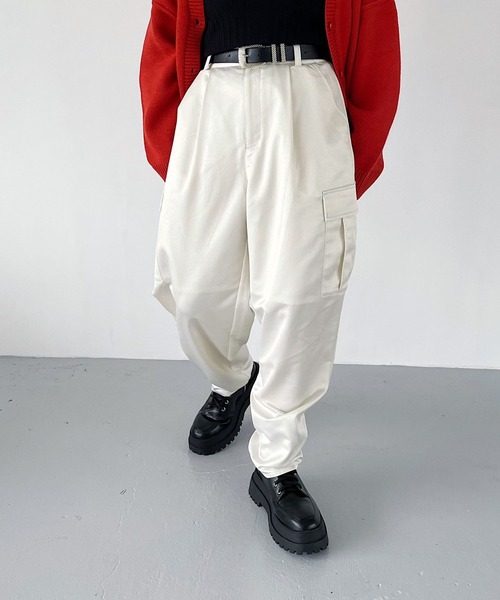 PAGEBOY（ページボーイ）の「レザー加工カーゴパンツ（カーゴパンツ・レディース・ブラック/オフホワイト/ブルー系その他・FREE）」の10枚目の写真