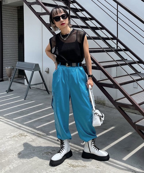 PAGEBOY（ページボーイ）の「レザー加工カーゴパンツ（カーゴパンツ・レディース・ブラック/オフホワイト/ブルー系その他・FREE）」の21枚目の写真