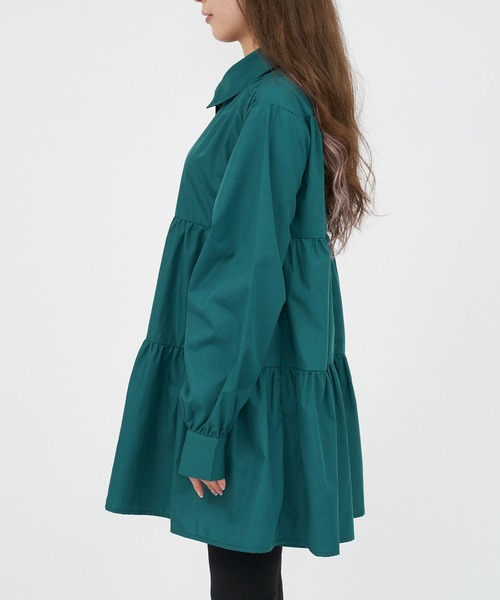 SPIRALGIRL(スパイラルガール)の「ティアードワンピース(ワンピース・レディース・ホワイト/グリーン・FREE)」の15枚目の写真