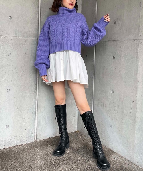 SPIRALGIRL(スパイラルガール)の「ティアードワンピース(ワンピース・レディース・ホワイト/グリーン・FREE)」の7枚目の写真