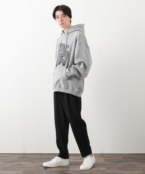 FIRST DOWN(ファーストダウン)の「【FIRST DOWN / ファーストダウン】 HOODED SWEAT BY E-WAX STUDIO(パーカー・メンズ・チャコールグレー/ブラック・LARGE/MEDIUM)」の3枚目の写真