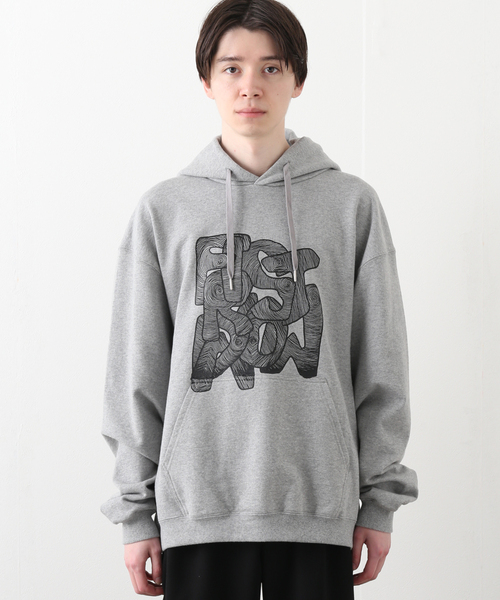 FIRST DOWN(ファーストダウン)の「【FIRST DOWN / ファーストダウン】 HOODED SWEAT BY E-WAX STUDIO(パーカー・メンズ・チャコールグレー/ブラック・LARGE/MEDIUM)」の4枚目の写真