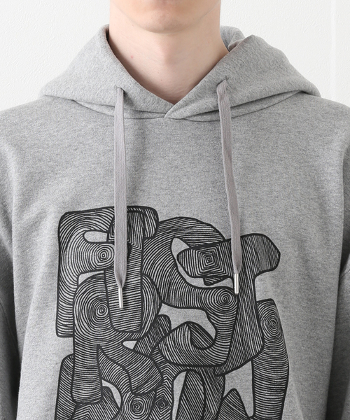 FIRST DOWN(ファーストダウン)の「【FIRST DOWN / ファーストダウン】 HOODED SWEAT BY E-WAX STUDIO(パーカー・メンズ・チャコールグレー/ブラック・LARGE/MEDIUM)」の7枚目の写真