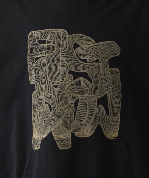 FIRST DOWN(ファーストダウン)の「【FIRST DOWN / ファーストダウン】 HOODED SWEAT BY E-WAX STUDIO(パーカー・メンズ・チャコールグレー/ブラック・LARGE/MEDIUM)」の12枚目の写真