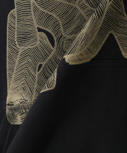 FIRST DOWN(ファーストダウン)の「【FIRST DOWN / ファーストダウン】 HOODED SWEAT BY E-WAX STUDIO(パーカー・メンズ・チャコールグレー/ブラック・LARGE/MEDIUM)」の20枚目の写真