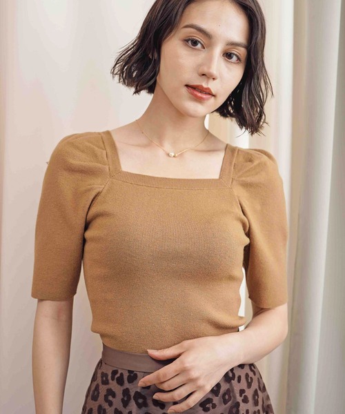 NOELA（ノエラ）の「ウォッシャブルパワショルニット（ニット/セーター・レディース・ブラック/オフホワイト/イエロー/ボルドー/モカ・フリー）」の20枚目の写真