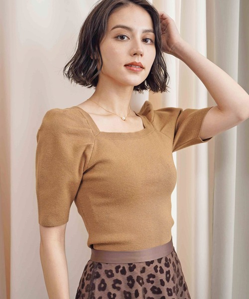 NOELA（ノエラ）の「ウォッシャブルパワショルニット（ニット/セーター・レディース・ブラック/オフホワイト/イエロー/ボルドー/モカ・フリー）」の21枚目の写真