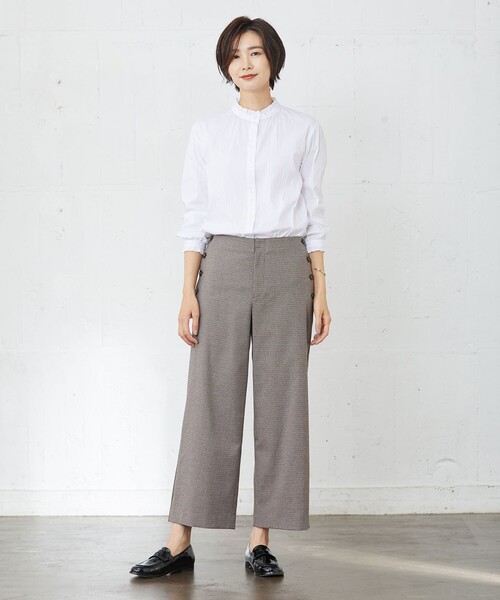J.PRESS（ジェイプレス）の「【洗える】Mixツイードチェック  セミワイド パンツ（その他パンツ・レディース・ライトグレー系3/ブラウン系3・T13/T15/T17）」の8枚目の写真