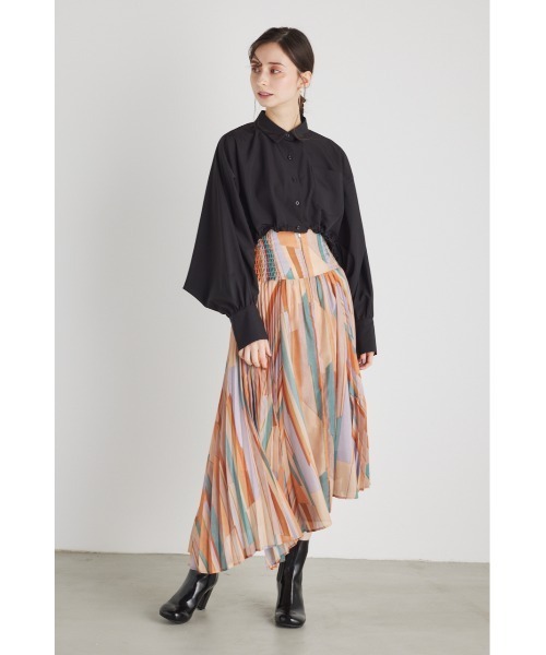 rienda（リエンダ）の「クロップドミリタリーシャツトップス（シャツ/ブラウス・レディース・ブラック/カーキ/アイボリー・FREE）」の3枚目の写真