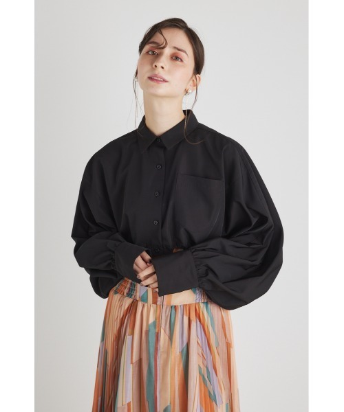 rienda（リエンダ）の「クロップドミリタリーシャツトップス（シャツ/ブラウス・レディース・ブラック/カーキ/アイボリー・FREE）」の6枚目の写真