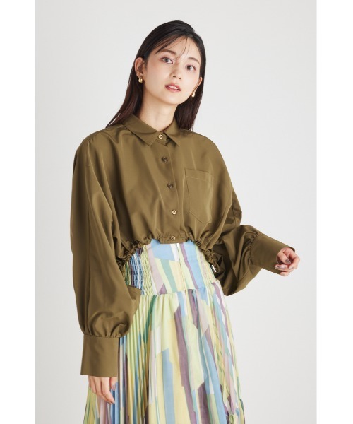 rienda（リエンダ）の「クロップドミリタリーシャツトップス（シャツ/ブラウス・レディース・ブラック/カーキ/アイボリー・FREE）」の10枚目の写真