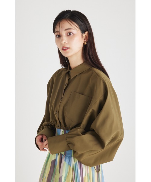 rienda（リエンダ）の「クロップドミリタリーシャツトップス（シャツ/ブラウス・レディース・ブラック/カーキ/アイボリー・FREE）」の13枚目の写真