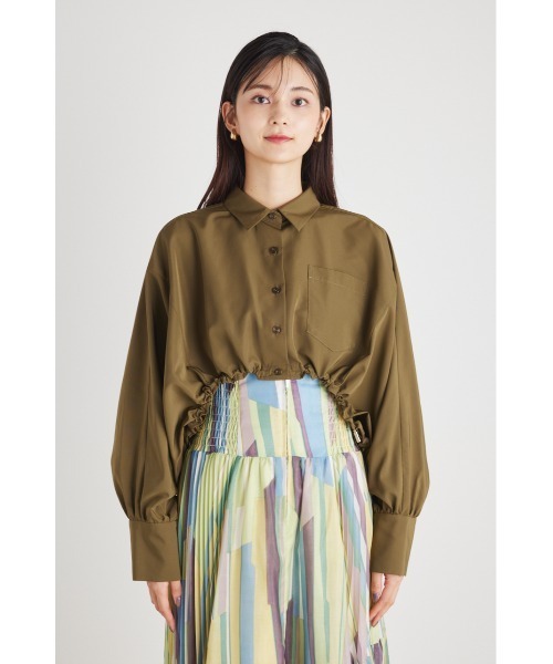 rienda（リエンダ）の「クロップドミリタリーシャツトップス（シャツ/ブラウス・レディース・ブラック/カーキ/アイボリー・FREE）」の14枚目の写真